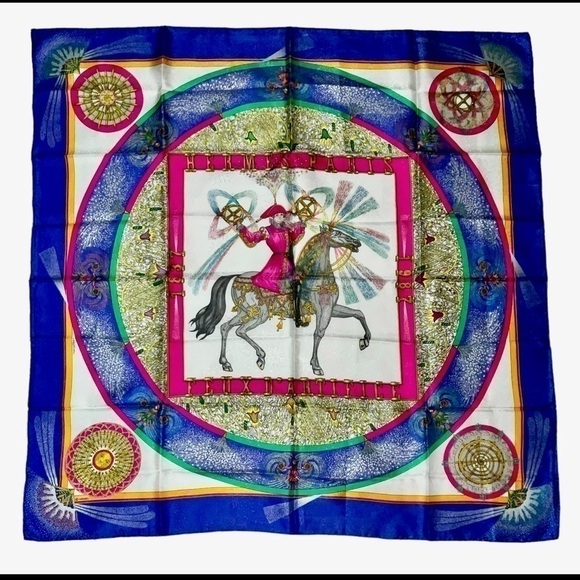 Hermes 150th Anniversary 100% Silk Scarf "Feux d"Artifice " by M. Duchene W/Box - Picture 16 of 16